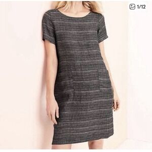 Eileen Fisher Coastline 100%‎ Organic Linen Shift Dress Small Oversized